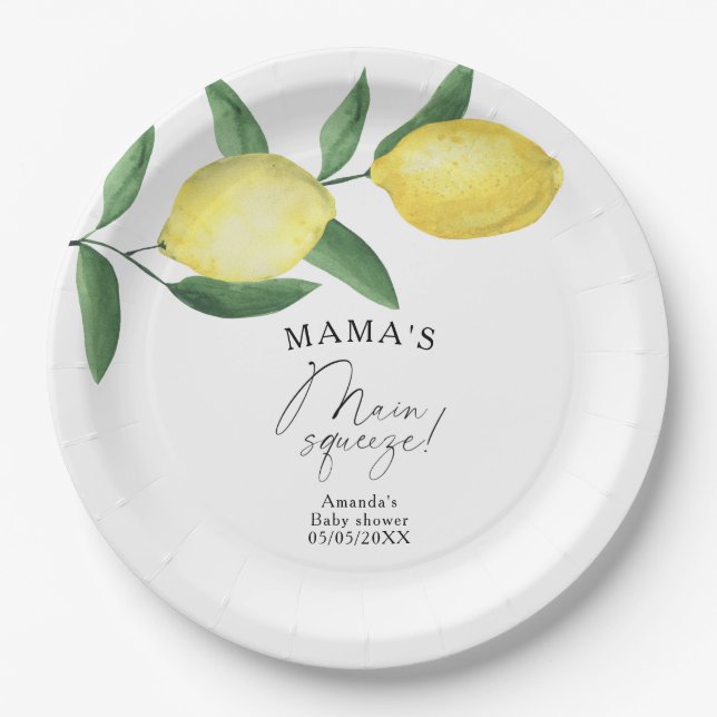 Assiettes En Carton Citrus Lemon - Le baby shower principal de Mama (Devant)