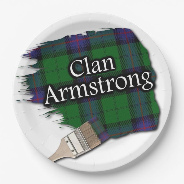 Assiettes En Carton Clan Armstrong Scottish Tartan Paint Brush (Devant)
