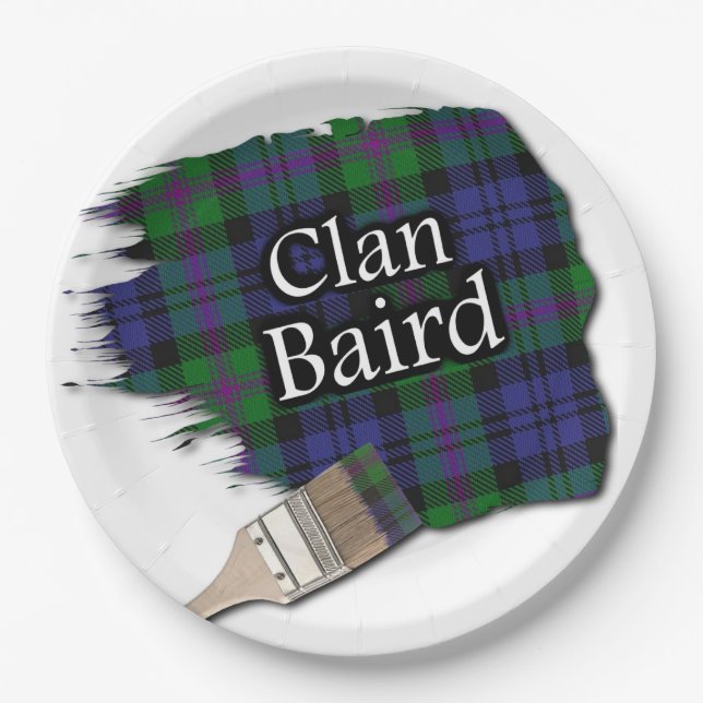 Assiettes En Carton Clan Baird Scottish Tartan Paint Brush (Devant)