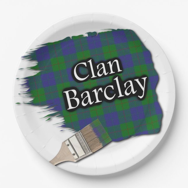 Assiettes En Carton Clan Barclay Scottish Tartan Paint Brush (Devant)