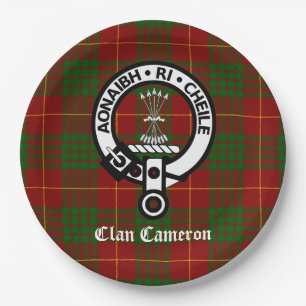Assiettes En Carton Clan Cameron Crest et Tartan