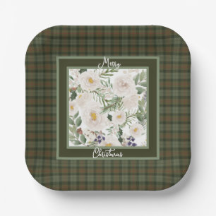 Assiettes En Carton Clan écossais Tartan Gunn Noël Patiné