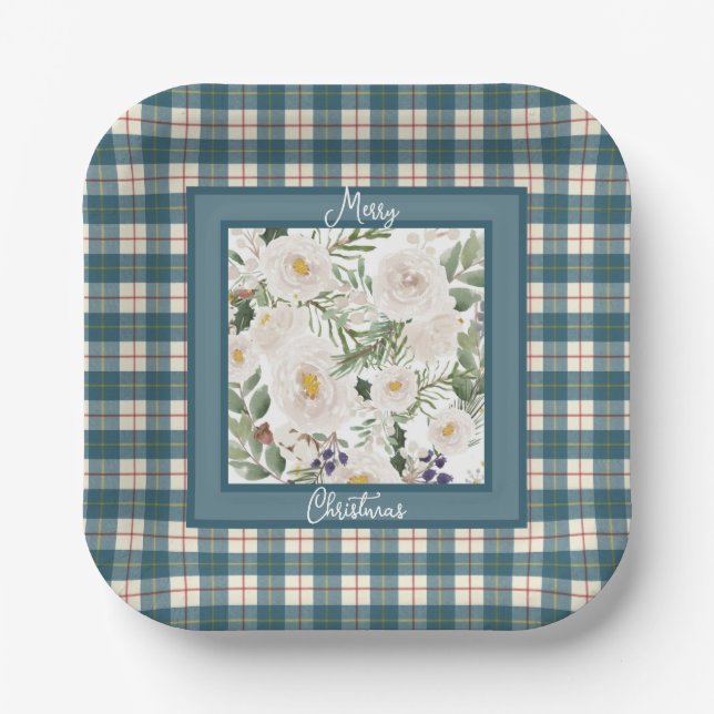 Assiettes En Carton Clan écossais Tartan Macrae Conchra Noël (Recto)