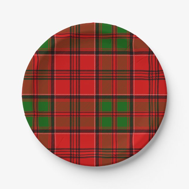 Assiettes En Carton Clan Grant Tartan (Devant)