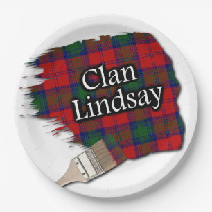 Assiettes En Carton Clan Lindsay Scottish Tartan Paint Brush