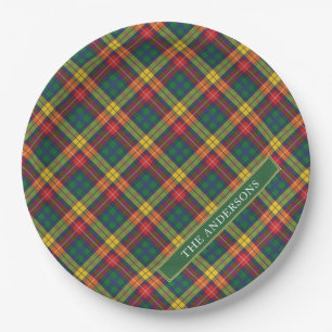 Assiettes En Carton Clan personnalisé Buchanan Tartan Plaid