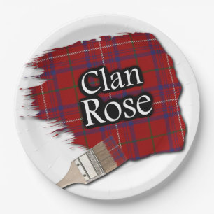 Assiettes En Carton Clan Rose écossais Tartan Paint Brush