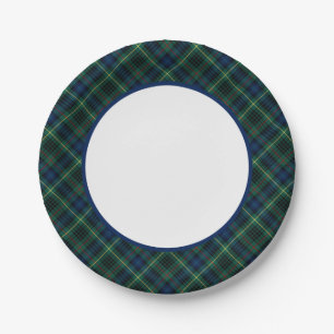 Assiettes En Carton Clan Stewart Chasse Tartan Bordure