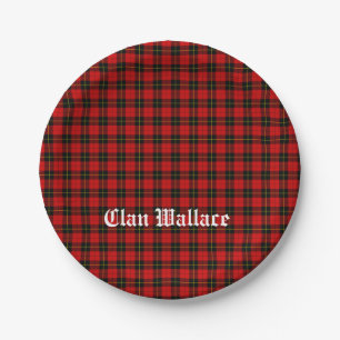 Assiettes En Carton Clan Wallace Tartan et le texte