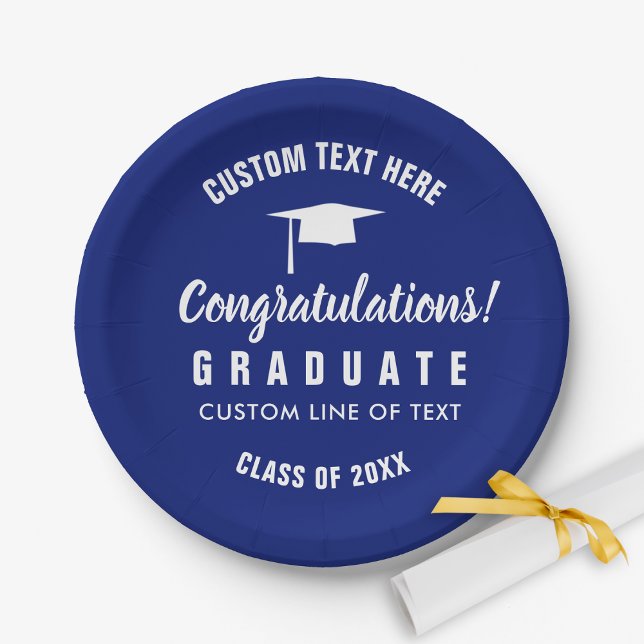 Assiettes En Carton Classe de fin d'études du 20XX Félicats Casquette  (Créateur téléchargé)