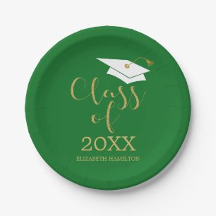 Assiettes En Carton Classe de Gold Parties scintillant Calligraphy Gre