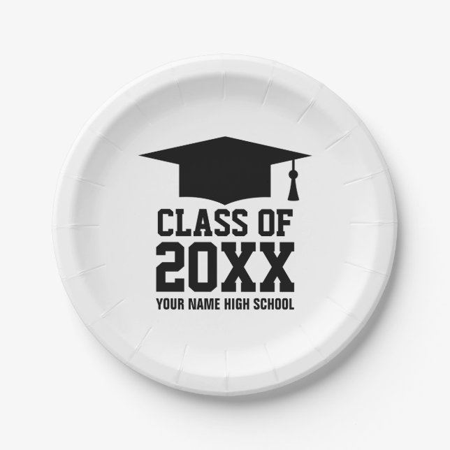 Assiettes En Carton Classe des plaques de fin d'études supérieures (Devant)