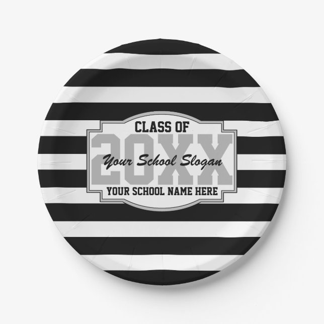 Assiettes En Carton Classe par bandes de 2023 Graduation Party (Devant)
