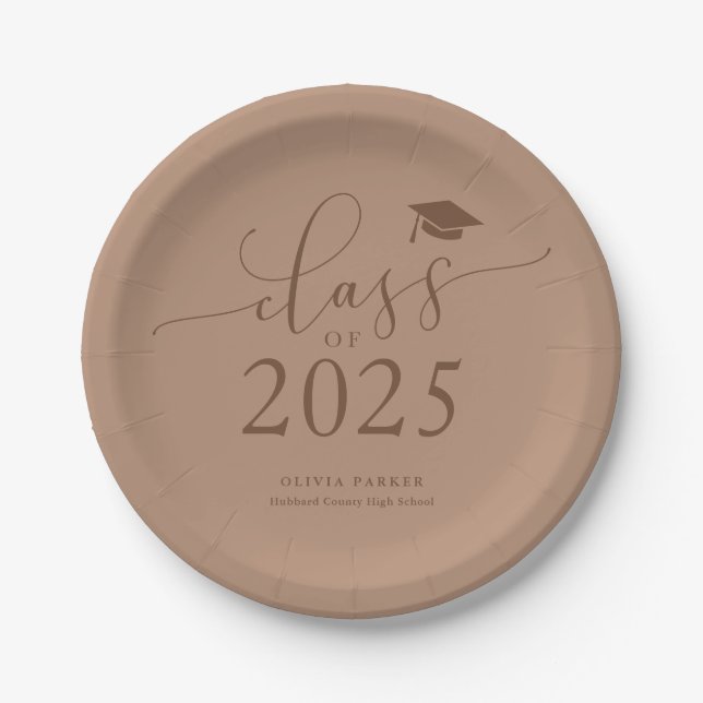 Assiettes En Carton Classe Terracotta de 2025 Graduation Party (Devant)