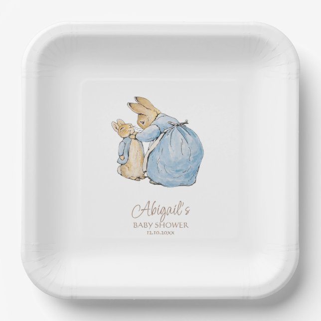 Assiettes En Carton Classic Pierre le Baby shower lapin (Recto)