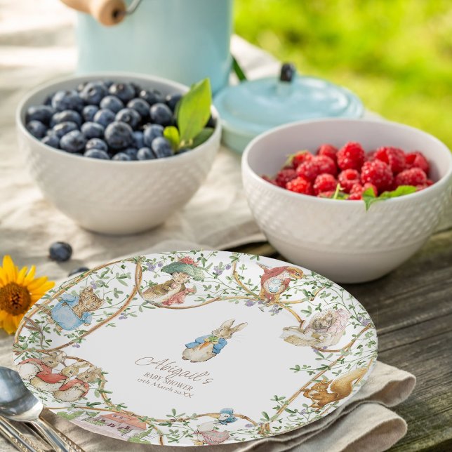 Assiettes En Carton Classic Pierre le Baby shower lapin (Créateur téléchargé)