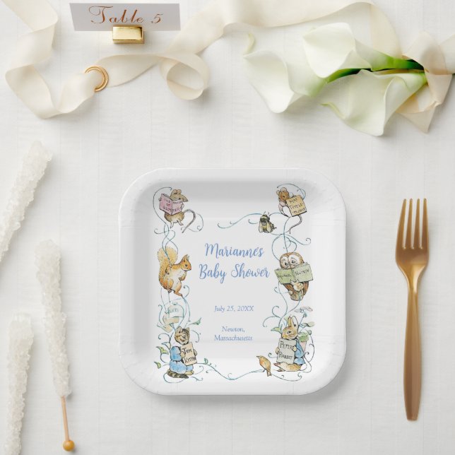 Assiettes En Carton Classic Pierre le Baby shower lapin (Mariage)