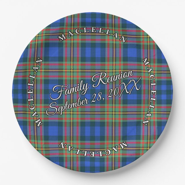 Assiettes En Carton Classic Scots Clan MacLellan Tartan Event (Devant)