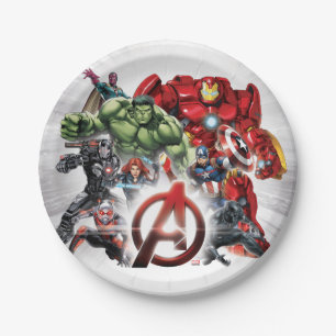 Assiettes En Carton Classique Avengers   Groupe Avengers Logo Glown