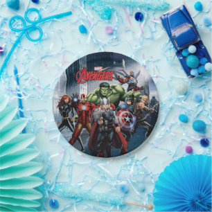 Assiettes En Carton Classique Avengers   Thor Leading Avengers