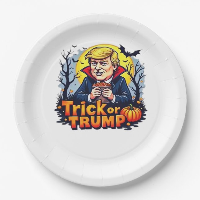 Assiettes En Carton Classique Trick Ou Halloween (Devant)