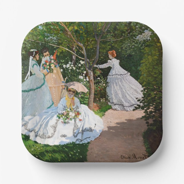 Assiettes En Carton Claude Monet - Les femmes dans le jardin (Recto)