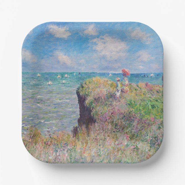 Assiettes En Carton Claude Monet - Promenade Cliff à Pourville (Recto)