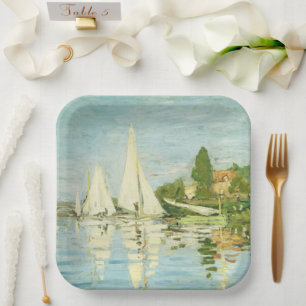 Assiettes En Carton Claude Monet. Régates à Argenteuil