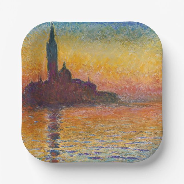 Assiettes En Carton Claude Monet - San Giorgio Maggiore à Dusk (Recto)