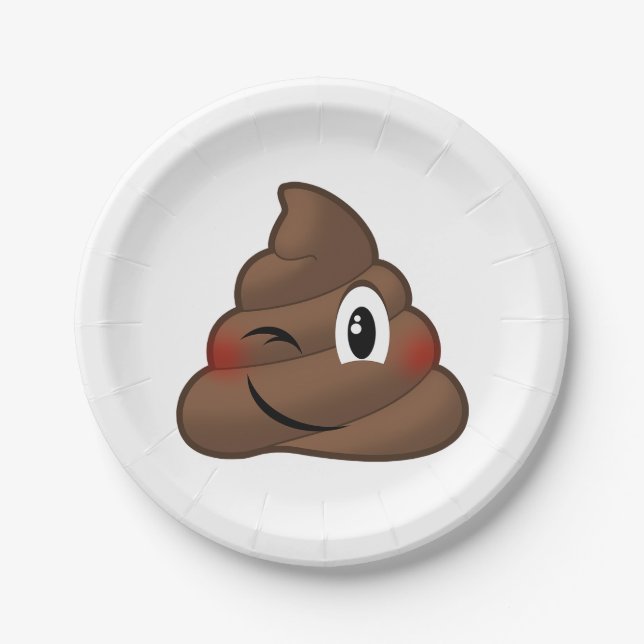 Assiettes En Carton Cligner de l'oeil la dunette Emoji (Devant)