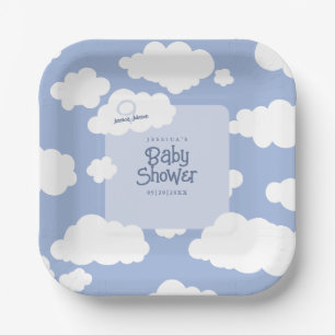Assiettes En Carton Cloud Neuf 9 Baby showers Cute Carré Whimsical