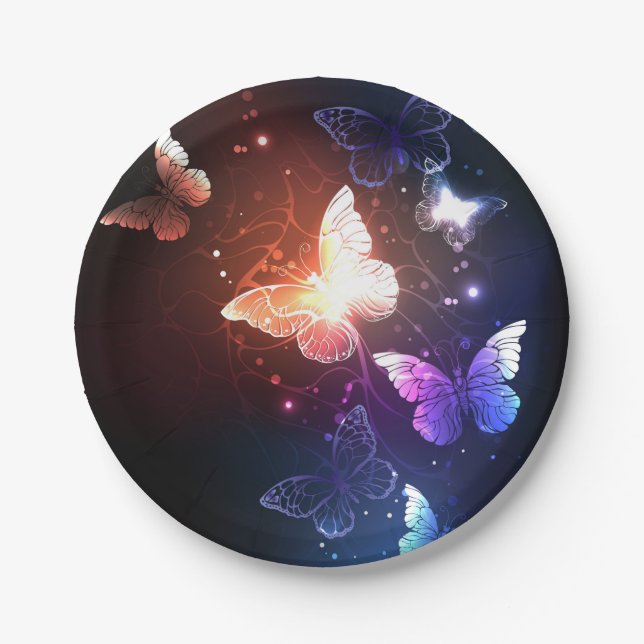 Assiettes En Carton Clowing Night Butterflies (Devant)