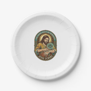 Assiettes En Carton Club Jésus Tampon Main Ne Lavera Pas L'humour Du M