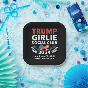 Assiettes En Carton Club Social Coquette Trump Girlie Élection Arc
