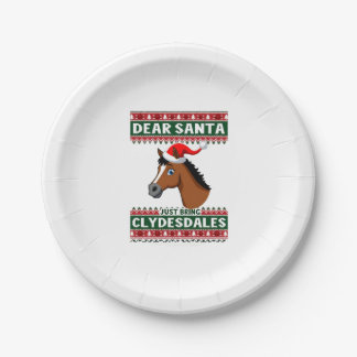 Assiettes En Carton Clydesdale Horse Christmas Ugly Xmas Sweater Eques