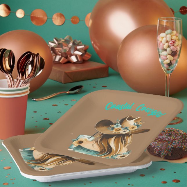 Assiettes En Carton Coastal Cowgirl Western (Multi)