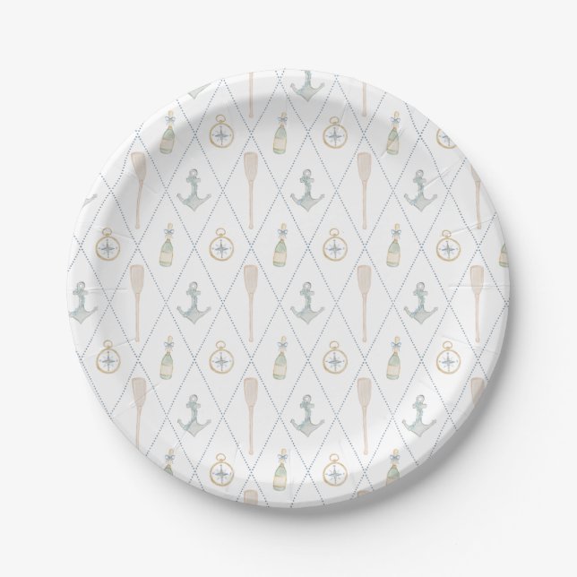 Assiettes En Carton Coastal Sailboat Paper Plates (Devant)