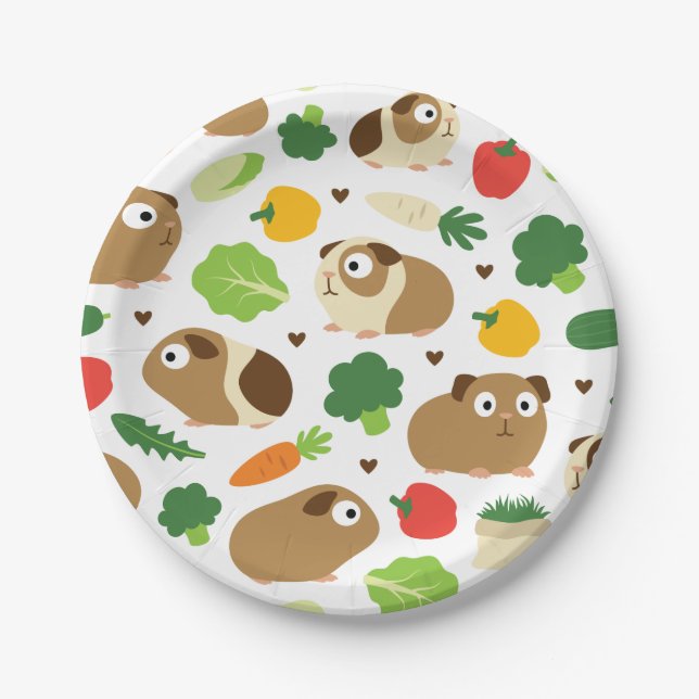 Assiettes En Carton Cobayes et leurs festins (Devant)