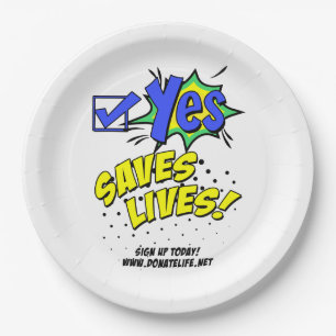 Assiettes En Carton Cochez Oui pour sauver des vies, Sensibiliser les