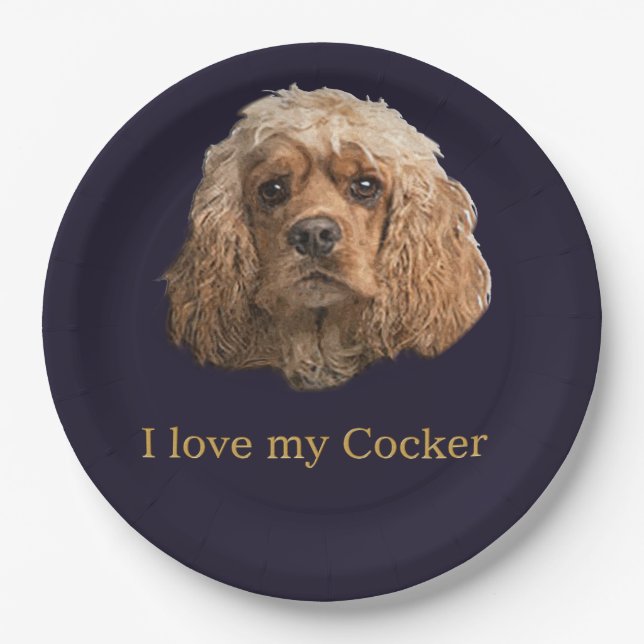 Assiettes En Carton cocker Spaniels (Devant)