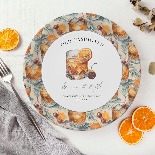 Assiettes En Carton Cocktail "à l'ancienne" Anniversaire (Créateur téléchargé)