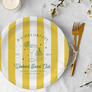 Assiettes En Carton Cocktail Club d'été Enterrement de vie de jeune