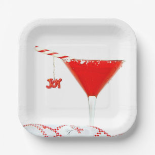 Assiettes En Carton Cocktail de Noël avec Sucre de canne