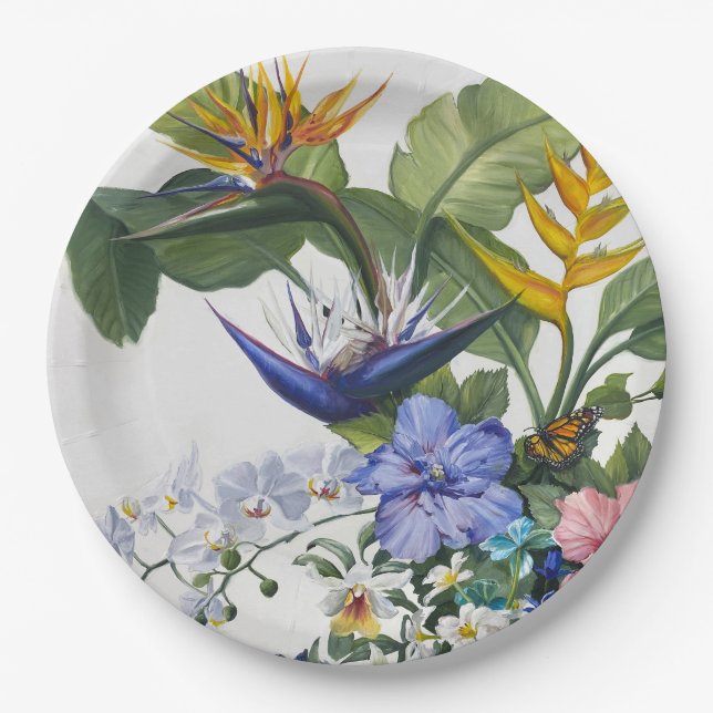 Assiettes En Carton Cocktail floral tropical Napkin (Devant)