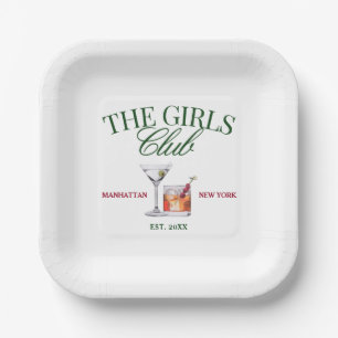 Assiettes En Carton Cocktails Classy Green & Red Girl's Club