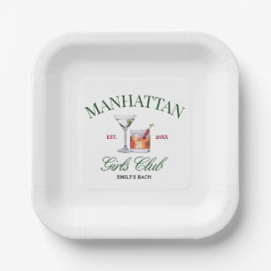 Assiettes En Carton Cocktails Classy Green & Red Girl's Club