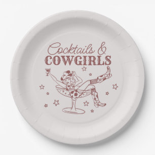 Assiettes En Carton Cocktails de Bourgogne Cowgirls Anniversaire Enter