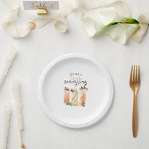 Assiettes En Carton Cocktails d'été moderne 30e fête d'anniversaire