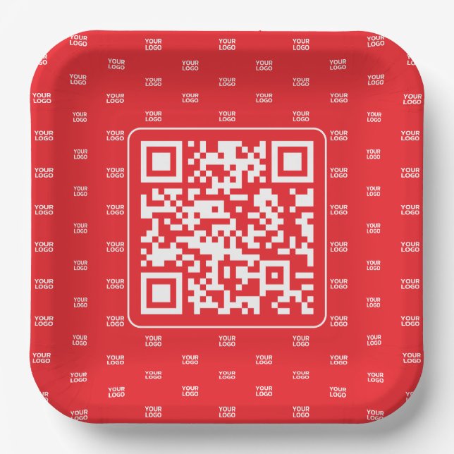 Assiettes En Carton Code QR personnalisable avec votre logo ou votre i (Recto)