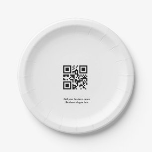 Assiettes En Carton Code QR personnalisé simple ajouter votre nom logo
